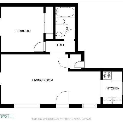 Lysander One Bedroom Floorplan
