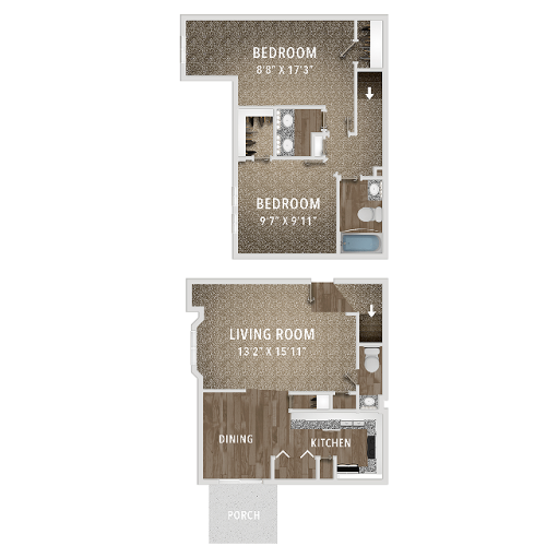 2 bedroom 1.5 bathroom - 1100 sqft - Bellevue apartments for rent