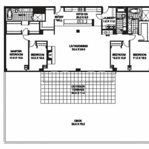 Four Bedroom Three Bathroom Floor Plan D10