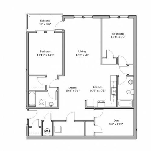 B2.1 - TWO BEDROOM TWO BATH WITH DEN