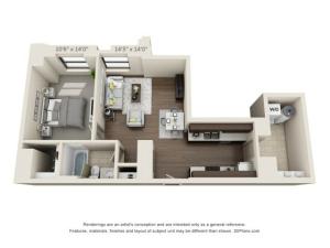 A15-ONE BEDROOM/ ONE BATHROOM- 871 Sq. Ft.