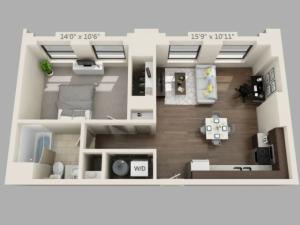 A11-ONE BEDROOM/ ONE BATHROOM- 820 Sq. Ft.
