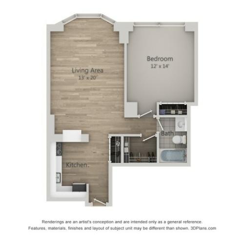 One Bedroom K Floor Plan