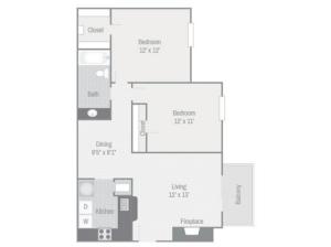 Floor Plan 4 | Nashville Apt | Bellevue West