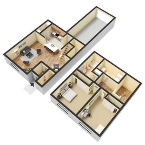 Haydn - Two bed One and One Half Bath - 1245 sq ft