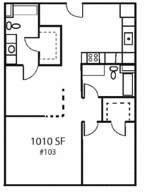 A2H one bedroom, one bath with additional den space