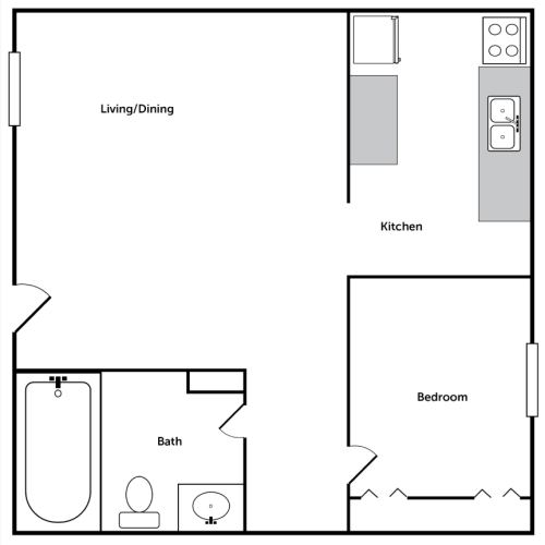 One Bedroom/One Bathroom Apartment in Denton, Texas with a walk-in closet