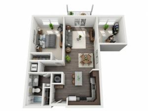 A2.1- ONE BEDROOM ONE BATH WITH DEN