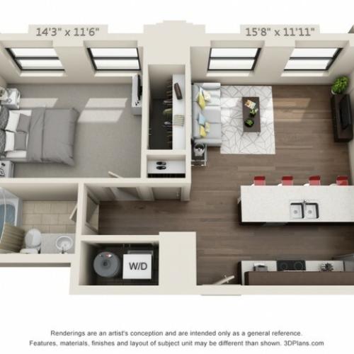 A06-ONE BEDROOM/ ONE BATHROOM- 740 Sq. Ft.