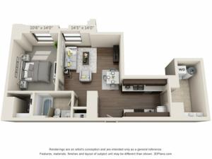 A04-ONE BEDROOM/ ONE BATHROOM- 700 Sq. Ft.