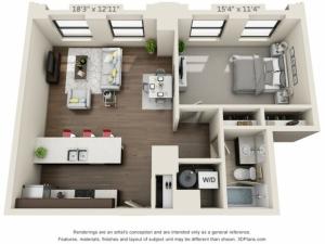 A07-ONE BEDROOM/ ONE BATHROOM- 769 Sq. Ft.