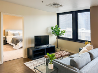 Apartments at Riverview Living Area and Bedroom