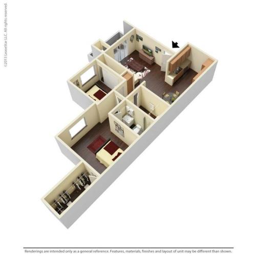 2x2C 3D Floor plan Image