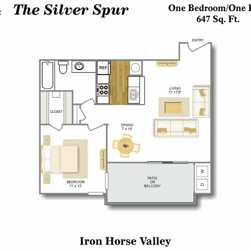 Floor Plan 4 | Apartments In North San Antonio | Iron Horse Valley Apartments