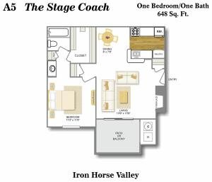 Floor Plan 5 | Northside San Antonio Apartments | Iron Horse Valley Apartments
