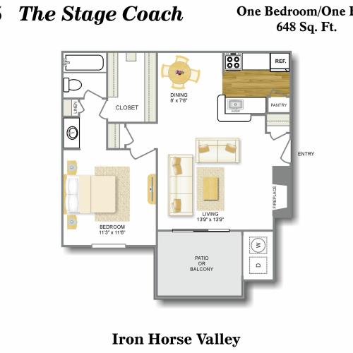Floor Plan 5 | Northside San Antonio Apartments | Iron Horse Valley Apartments