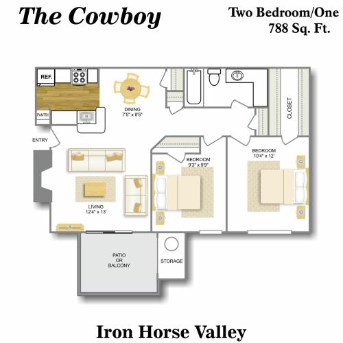 Floor Plan 9 | Apartments In North San Antonio | Iron Horse Valley Apartments