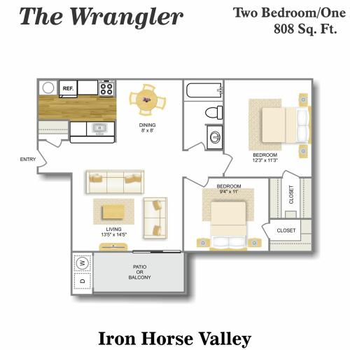 Floor Plan 10 | Northside San Antonio Apartments | Iron Horse Valley Apartments