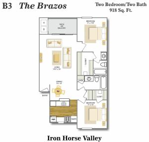 Floor Plan 11 | Apartments In San Antonio | Iron Horse Valley Apartments