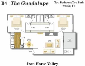 Floor Plan 12 | 2 Bedroom Apartments In San Antonio | Iron Horse Valley Apartments