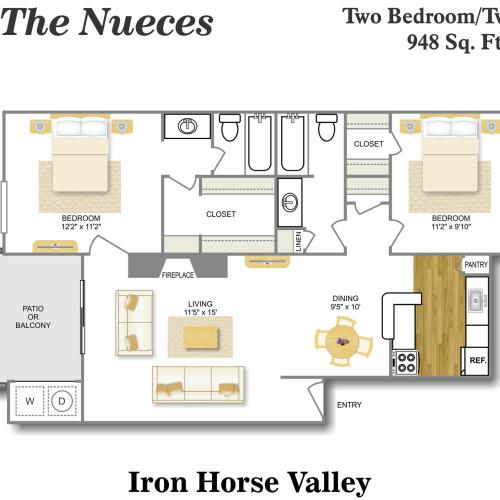 Floor Plan 13 | Apartments North San Antonio | Iron Horse Valley Apartments