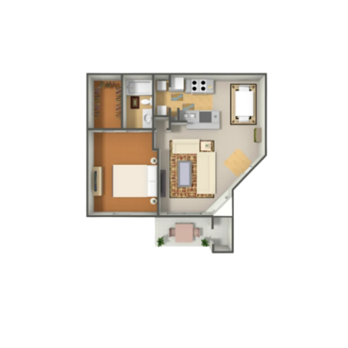 One Bedroom One Bath (A2)