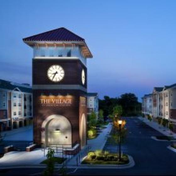 Apartments in Odenton, MD clock tower and exterior view