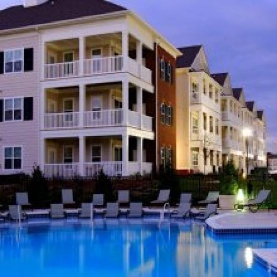 Resort-style pool and views of our apartments in Lexington Park, MD