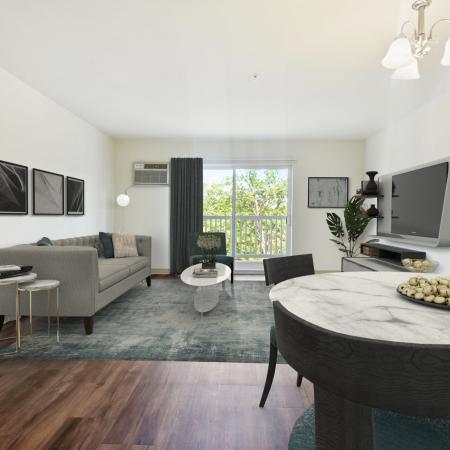 Living room at Kensington at Chelmsford apartments | Chelmsford MA apartments