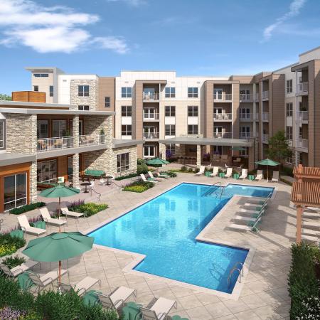 Mave pool and sundeck, apartments in Stoneham