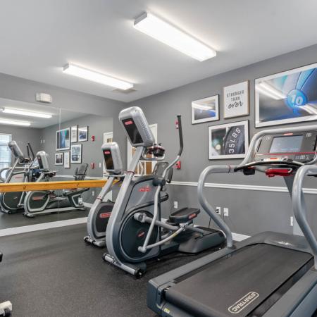Fitness center at Kensington apartments in Chelmsford MA