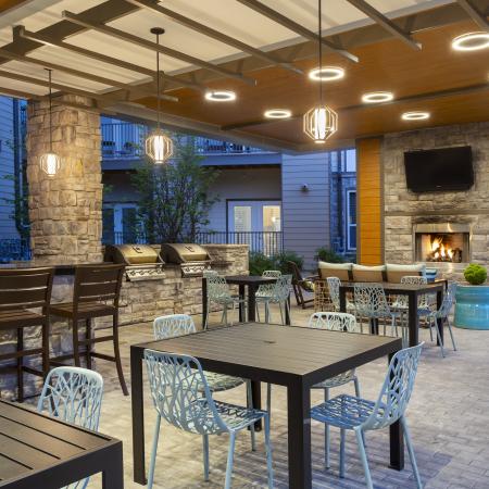 Mave resort-style outdoor lounge, apartments with pool in Stoneham