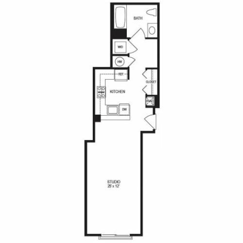 Studio Floor Plan | Rumney Flats 2