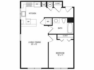 1 Bedroom Floor Plan | Rumney Flats