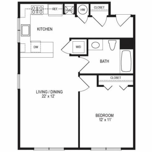 1 Bedroom Floor Plan | Rumney Flats