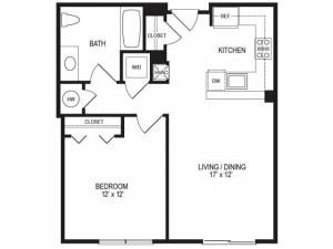 1 Bedroom Floor Plan | Rumney Flats 4