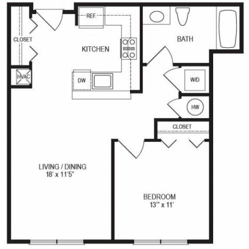 1 Bedroom Floor Plan | Rumney Flats 5