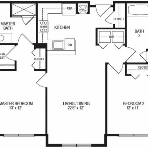 2 Bedroom Floor Plan | Rumney Flats 3