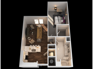 G 1 Bedroom Floor Plan | Towson Luxury Apartments | The Southerly