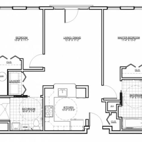 Floor Plan 14 | Luxury Apartments Malden MA | Wellington Parkside