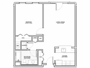 Floor Plan 1 | Apartments Everett MA | Wellington Parkside