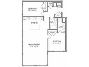 Floor Plan 3 | Beverly MA Luxury Apartments | The Flats at 131