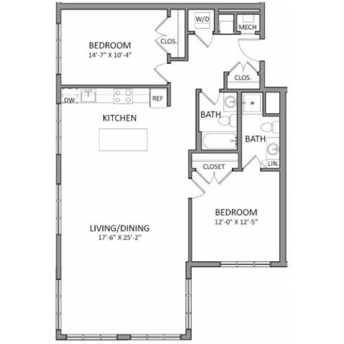Floor Plan 3 | Beverly MA Luxury Apartments | The Flats at 131