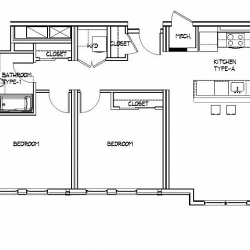 Floor Plan 19 | Apartments Allston | Trac 75