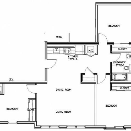 Floor Plan 25 | Allston Apartments | Trac 75