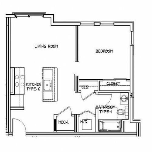 Floor Plan 5 | Apartments For Rent Allston MA | Trac 75