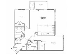Floor Plan 15 | Apartments Near Baltimore MD | Overlook at Franklin Square