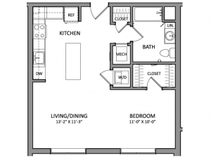 Floor Plan 1 | Beverly MA Apartments | Link 480