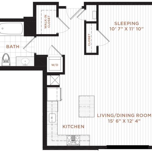 Studio Floor Plan | Nashua NH Apartments | Corsa