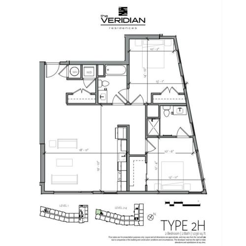 Floor Plan 9 | Portsmouth NH Apartments For Rent Downtown | Veridian Residences